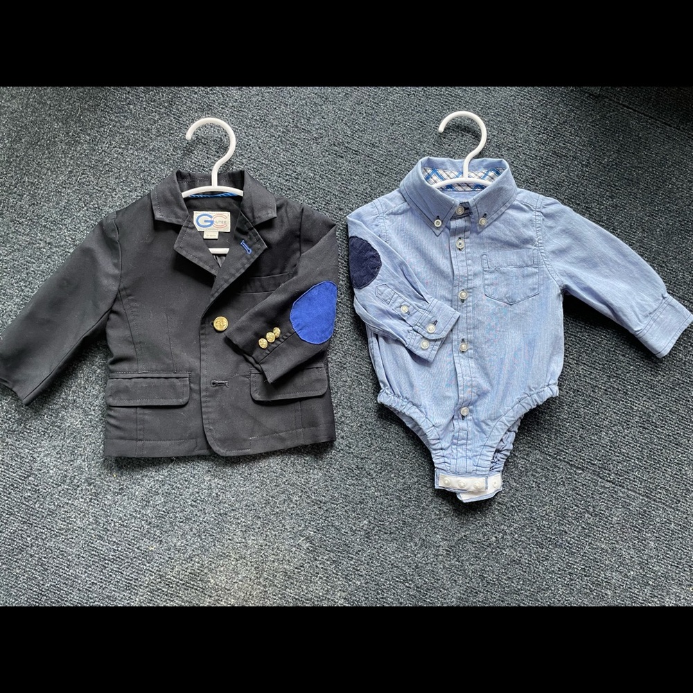 Collared Onesie with Suit Jacket